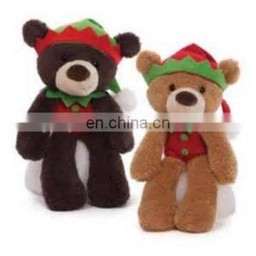 Christmas Elf Teddy bear in dark brown color and light brown color