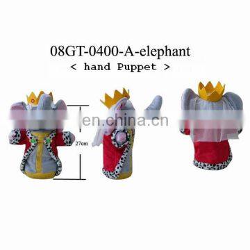 funny hand puppets toys/plush elephant queen