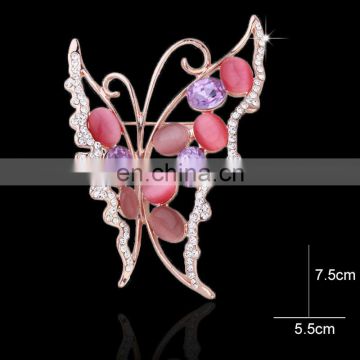 china wholesale Fashion korean crystal bulk rhinestone butterfly brooch MB-0031