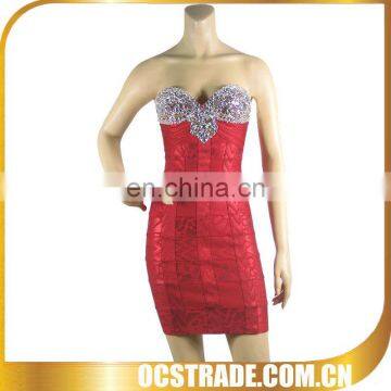 2014 newest welcome quality red evening dress beijing