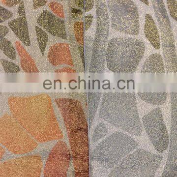 High Quality Printed Gold Lurex Silk Chiffon Fabric Metallic photo-4