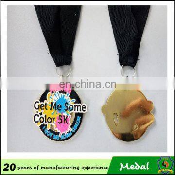 Cutsom metal souvenir art medal with ribbon