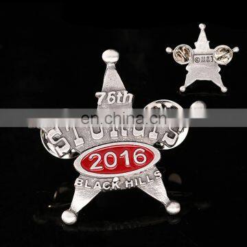 New coming super quality star shape metal lapel pin