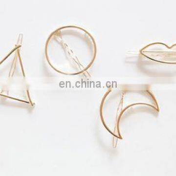 Fashionable Metal Hair Clips With Moon Shape Barrettes for Ladies photo-2