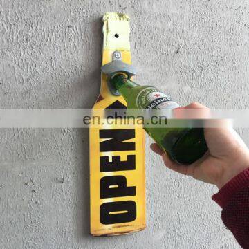 Creative beer bottle opener Wooden Wall Mount Beer Bottle Opener for Wall decoration