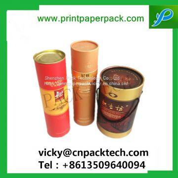 Custom Rigid Cylindrical Coated Paper Top and Bottom Lid Box Round Tea Packaging Gift photo-4