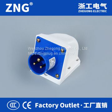 Industrial plug reverse 16A 2P+PE, Industrial plug wall mount, industrial inlet appliance