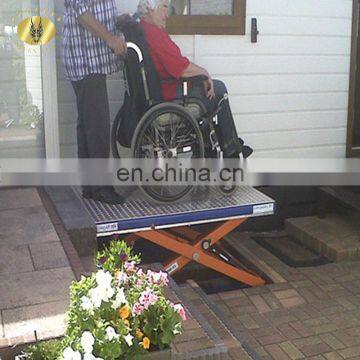 7LSJW Shandong SevenLift hydraulic outdoor disabled scissor wheelchair lift platform