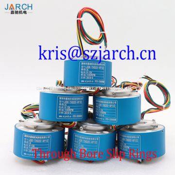 Micro through hole slip ring hole 7mm od 32mm through hole integrated conductive slip ring 6-way 2A collector ring