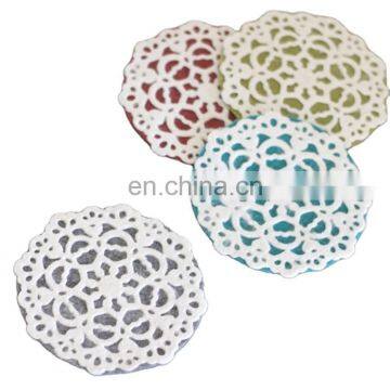 Black Color 8pcs Customized Christmas Drink Silicone With Set Felt Coasters Holder photo-2