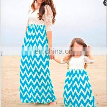 2019 women mommy and me maxi dresses baby girls lace zigzag chevron dress (this link for girls,1-8years)