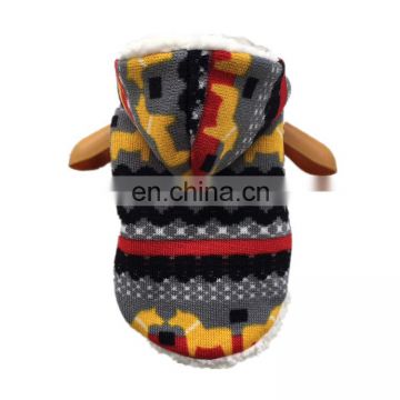 Luxury thicken cotton knit dog hoodie sweater with hood