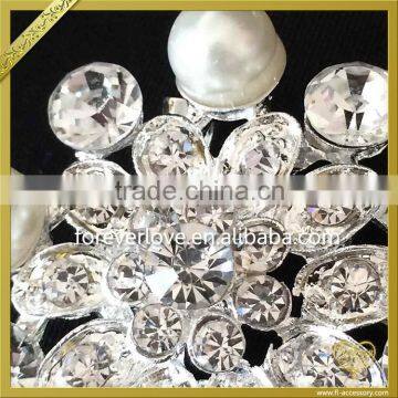 Vintage Custom Made Wedding Pearl Rhinestone Brooches for Women FB023 photo-2