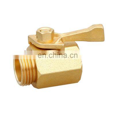 Irrigation brass female shut off hose connector valve