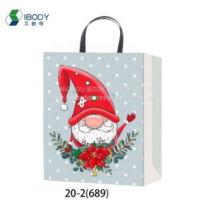 Luxury Cheap Wholesale Custom Logo White Cardboard Christmas Gift Bag Clothes Shopping Bag