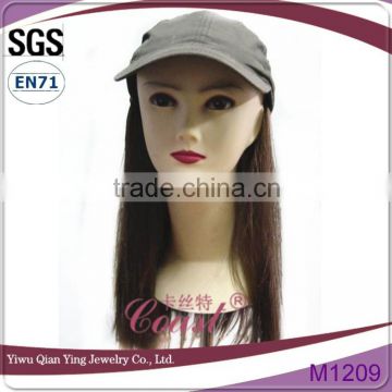 Hot sale long straight adjustable half cap with wig