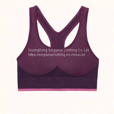 Ladies' santoni seamless knit quick dry & wicking cross back high support sports bra.