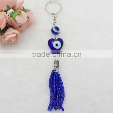 Muslim Wholesale Glass Blue Evil Eye Beads Keychain