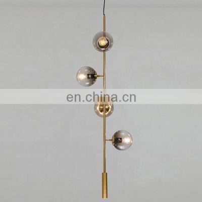 Big italian hand blown smokely color glass ball modern colored bubble led pendant light chandeliers