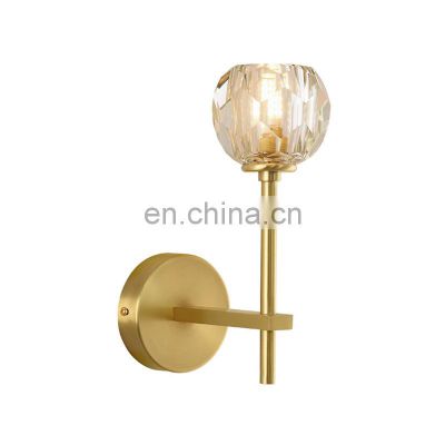 Postmodern Crystal Wall Lamp Light Luxury Creative Electroplating Copper Color Wall Lamp