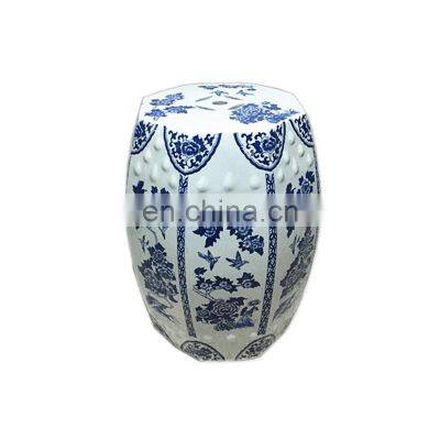 New style Chinese antique hand painted blue and white ceramic porcelain stool for decoration