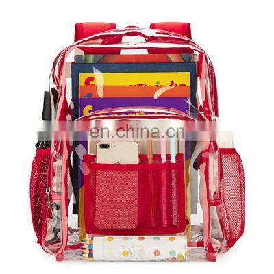 Custom Clear Pvc Waterproof, Backpack Large Capacity Black Children Unisex Backpack School Bags/ photo-4