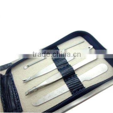 PU 8pcs Metal Frame Zipper Bag Wave Convex Texture Manicure Set Nail Clipper Set Quality Choice photo-3