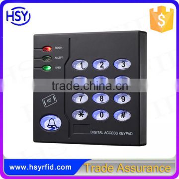 HSY-S211 Wiegand26 input black rfid card standalone access controller keypad support external reader