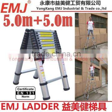 5.0m+5.0m Double Telescopic Ladder