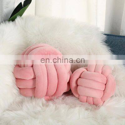 Nordic Handmade Accessories Decorative Sofa Seating Cushion Plush Stuffed Velvet Knot Ball Throw Pillows For Home Decor photo-2