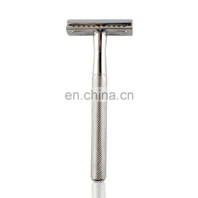 No Disposable Metal brass handle Chrome Double Edge  Men's Shaving Safety Razor