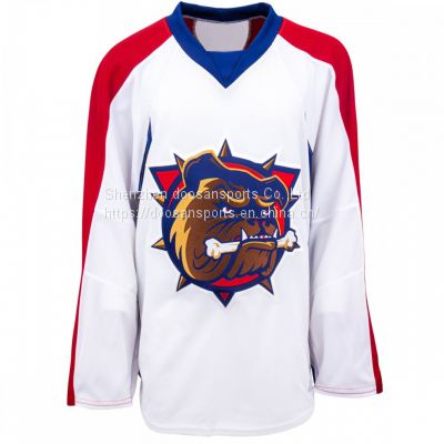 CUSTOMIZED QUALITY SUBLIMATION DESIGN 100 % POLYESTER ICE HOCKEY SHIRT