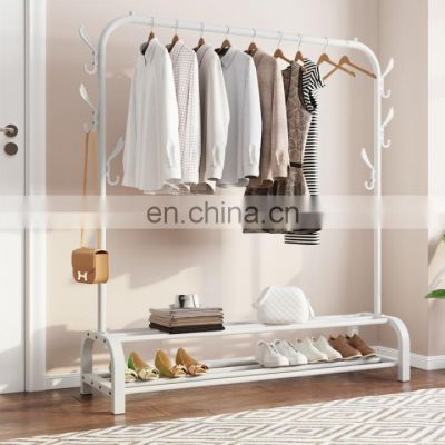 Clothes Rack Metal Garment Rack With Shelves For Hanging Clothes On Wheels