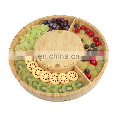 Rotating Bamboo Serving Tray and Cheese Serving Platter photo-2