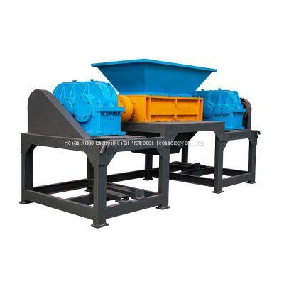 Double shaft iron Aluminum Crusher waste rubber tyre tire shredding metal scrap shredder machine price