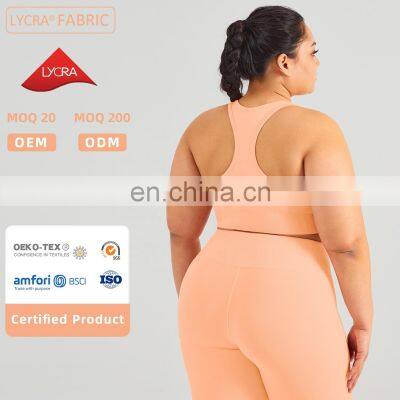 Custom Eco High Impact Seamless Sports Racer Back Gym Sexy Bra Women Plus Size Yoga Top