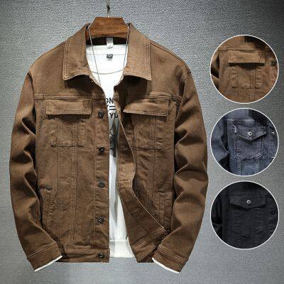Outdoor Denim Fashion Color Casual Sports Windproof Men's Long Sleeves Loose Jacket photo-2