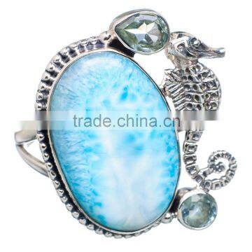 Rare Larimar Dolphin 925 Sterling Silver Ring Ring,925 sterling silver jewelry wholesale,JEWELRY EXPORTER