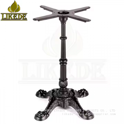 Antique European Classic Black Cast Iron Table Base Unique Furniture Legs photo-2