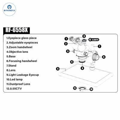 RF4 RF-6558X RF-6558PRO 6.5-58X Microscope Camera For Mobile Phone Repair photo-5