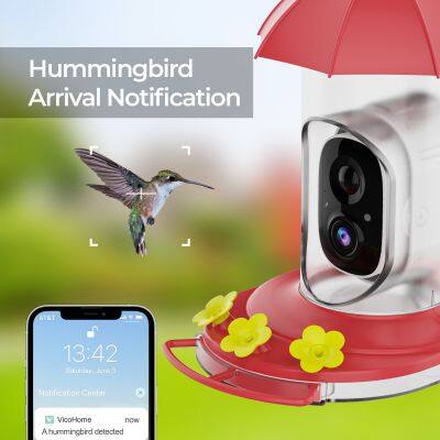 Outdoor Electronic Bird Feeder Cam Hanging Smart Humming Camera 2.4G-WIFI 3MP Hummingbird Feeder With Camera AI Identifies Bird photo-2