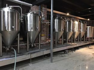 2000L Large Scale Brewing Equipment 304 Sanitary Pumps With VFD Controls
