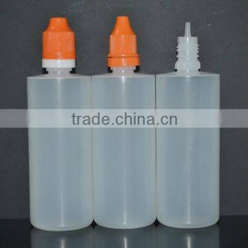 Whosale 100ml dropper bottle with childproof cap with tamperproof ringlong thin tip dropper bottle