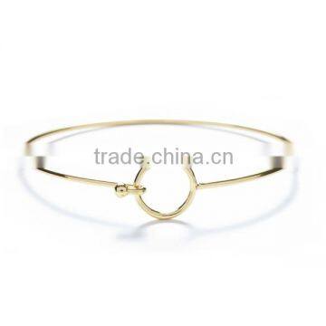 18k Gold Overlay Circle Bangle Bracelet Designs For Women In Gold