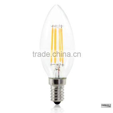 Dimmable C35 E14 2W/4W/6W 2700K Warm White Light LED Candle Bulb Filament Lights