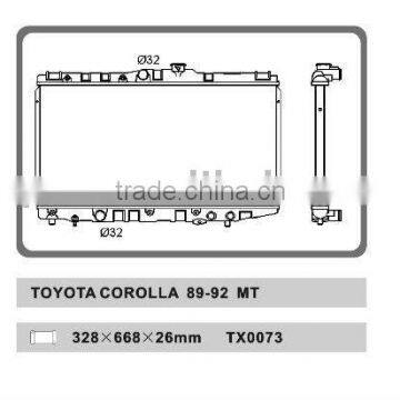 auto radiator for TOYOTA COROLLA 89-92 MT