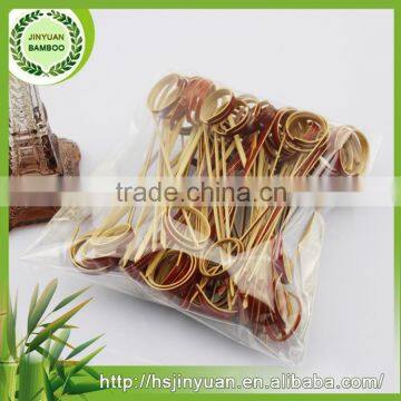 Colored Cocktail Decorative bamboo knot,looped skewers