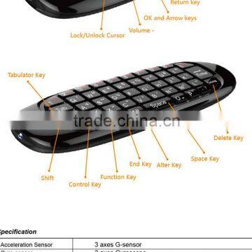 Air Mouse, Wireless Keyboard, 3D Somatic handle. PC-100