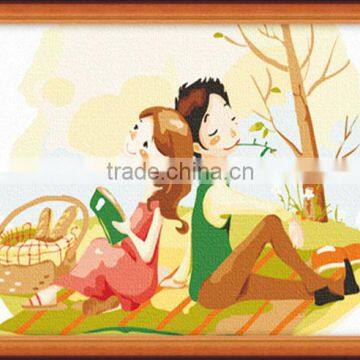 DIY digital happiness lover oil painting for decor and gifts (20x30cm)