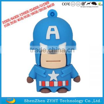 Cartoon USB Flash Memory 2.0 Captain America USB Flash Driver U Disk